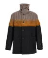 Dries Van Noten Multicolor Stand Collar Coat In Black