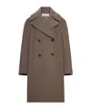 Dries Van Noten Brown Wool Blend Double-breasted Coat In Brown