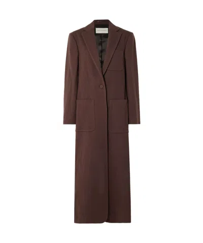 Dries Van Noten Long-sleeved Coat In Brown
