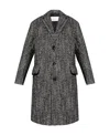 Dries Van Noten White And Grey Mohair And Wool Coat In Gray