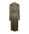 Dries Van Noten Long Sleeve Cape Drawstring Waist In Green