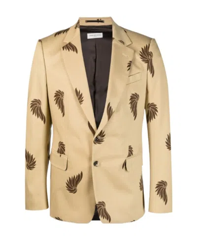 Dries Van Noten Long-sleeved Coat In Nude