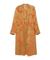 Dries Van Noten Drawstring-waist Patterned Coat In Orange