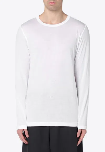 Dries Van Noten Long-sleeved Crewneck T-shirt In White