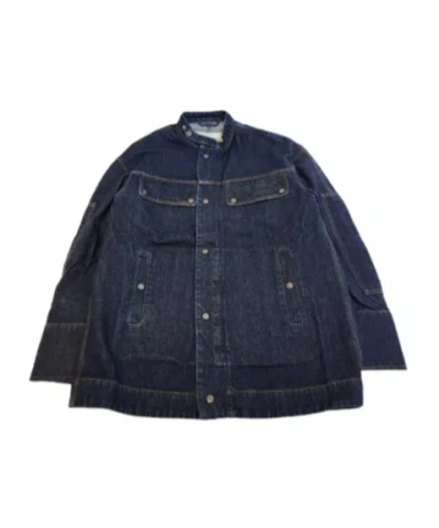 Dries Van Noten Long-sleeved Denim Coat In Black