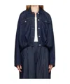 Dries Van Noten Womens Indigo Vesto Gathered-hem Denim Jacket In Black