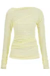 Dries Van Noten Long-sleeved Draped Top With In Yellow