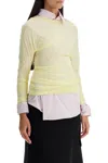 Dries Van Noten Long-sleeved Draped Top With In Yellow