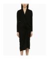Dries Van Noten Draped Detail Wool Blend Dress In Black