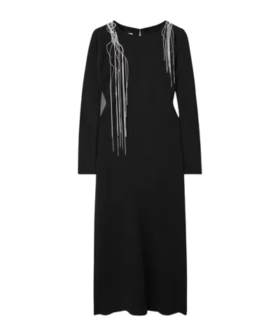 Dries Van Noten Long-sleeved Dress In Black