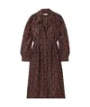 Dries Van Noten Renwicks Abstract-print Belted Long Trench Coat In Red