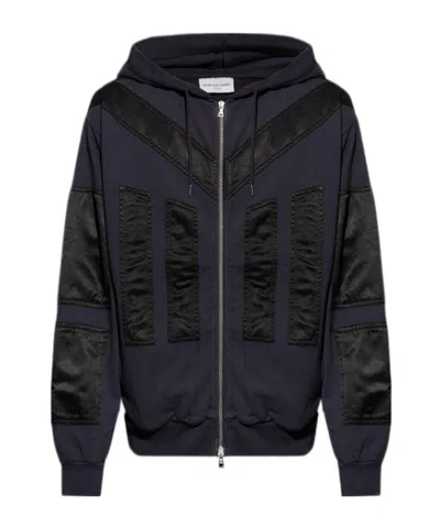 Dries Van Noten Long-sleeved Hooded Hoodie In Black