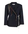 Dries Van Noten Baftan Long Sleeve Notched Lapel Jacket In Blue