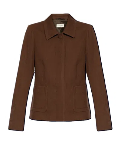 Dries Van Noten Long-sleeved Jacket In Brown