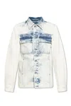 Dries Van Noten Faded Denim Shirt With Front Pockets In White
