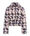 Dries Van Noten Tesnim Wool Knit Houndstooth Cardigan In Black
