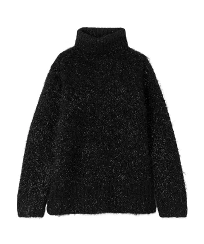 Dries Van Noten Long-sleeved Knitted Shirt In Black