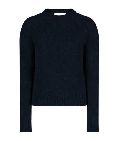 Dries Van Noten Long-sleeved Knitted Sweater In Blue