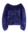 Dries Van Noten Long Sleeved Knitted Sweater In Blue