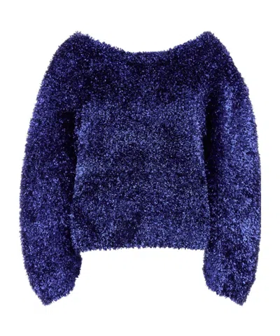 Dries Van Noten Long Sleeved Knitted Sweater In Blue
