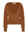 Dries Van Noten Long-sleeved Knitted Sweater In Brown