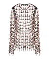 Dries Van Noten Long-sleeved Openwork Mesh Blouse In Multi