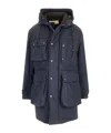 Dries Van Noten Long-sleeved Parka Coat In Blue