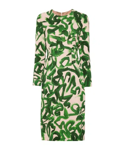 DRIES VAN NOTEN LONG-SLEEVED PRINTED DRESS