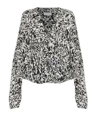 Dries Van Noten Long-sleeved Printed Top In Black