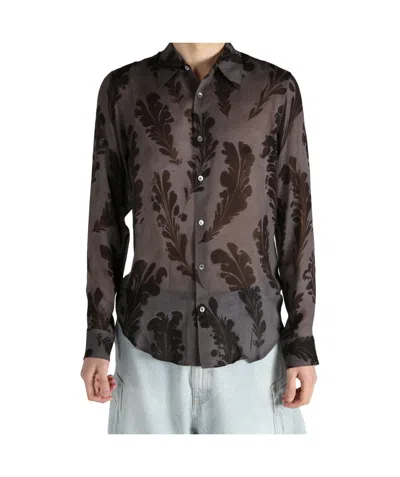 Dries Van Noten Long-sleeved Shirt In Black