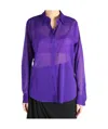 Dries Van Noten Satin Pointed Collar Long Sleeves Shirt In Blue
