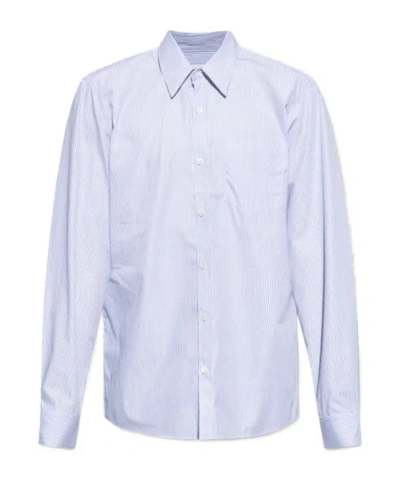 Dries Van Noten Long-sleeved Shirt In Blue
