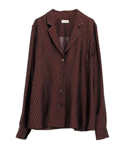Dries Van Noten Long-sleeved Shirt In Brown