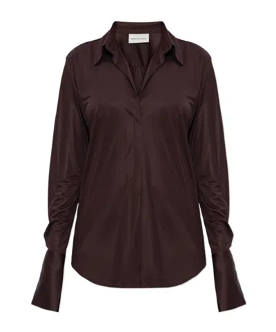 Dries Van Noten Long Sleeve Shirt In Brown