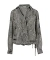 Dries Van Noten Black Printed Top In Gray