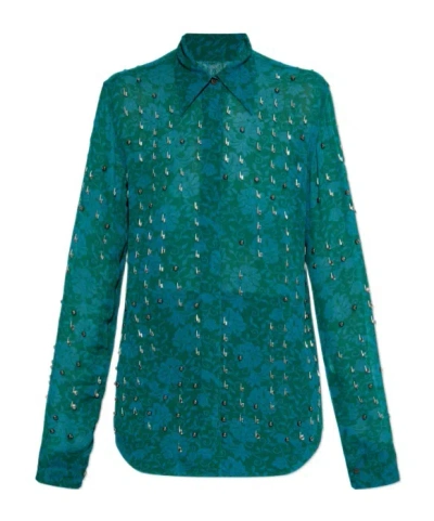 Dries Van Noten Long-sleeved Shirt In Green