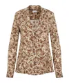Dries Van Noten Colla Signature Print Long-sleeved Shirt In Nude