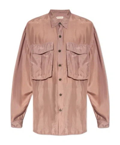 Dries Van Noten Long-sleeved Shirt In Nude