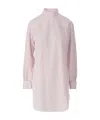 Dries Van Noten Long Cotton Shirt With Checkered Pattern In Pink