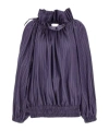 Dries Van Noten Frilled Top With Elasticated Hem And Long Sleeves