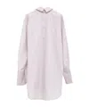 Dries Van Noten Grid Mock-neck Cotton Shirt In White