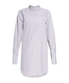 Dries Van Noten Checked Popeline Turtleneck Shirt With High Collar In Purple