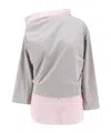 Dries Van Noten Layered Asymmetric Neck Top In Gray