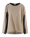 Dries Van Noten Long-sleeved Striped Blouse In Nude