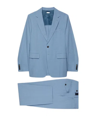 Dries Van Noten Long-sleeved Suit In Blue