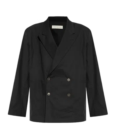 Dries Van Noten Long-sleeved Suit Coat In Black
