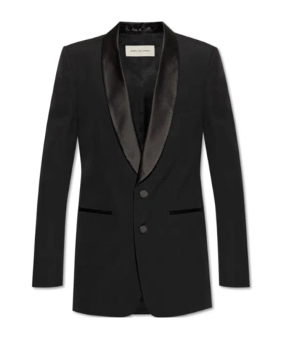 Dries Van Noten Long-sleeved Suit Coat In Black