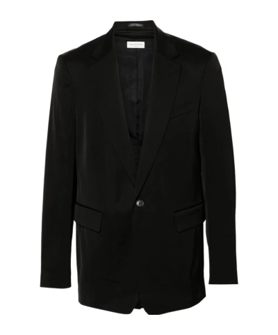 Dries Van Noten Long-sleeved Suit Coat In Black