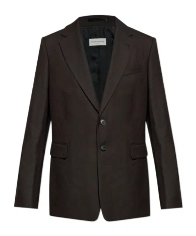 Dries Van Noten Long-sleeved Suit Coat In Black