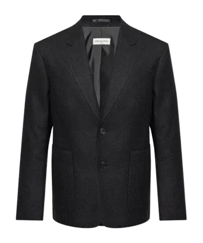 Dries Van Noten Long-sleeved Suit Coat In Black